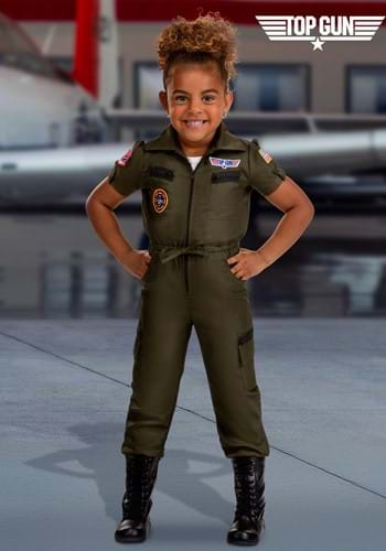 Girls Toddler Flight Suit Top Gun Costume