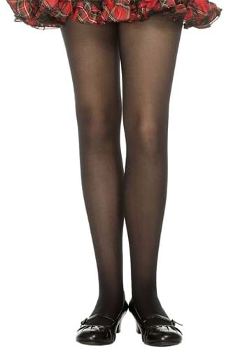 Kids Black Opaque Tights