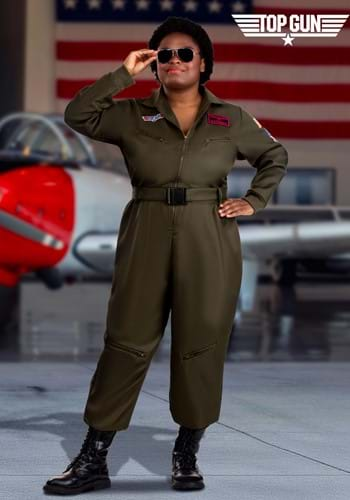 Plus Size Flight Suit Top Gun Costume