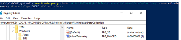 AllowTelemetry registry