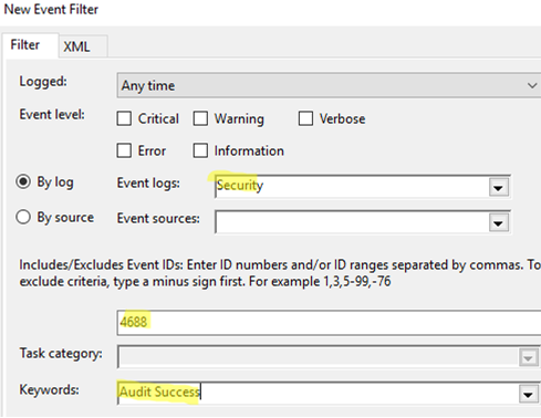 audit security event 4688 