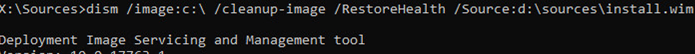 dism /cleanup-image - restore offline windows 10 image from source wim file