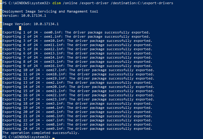 export driver using dism