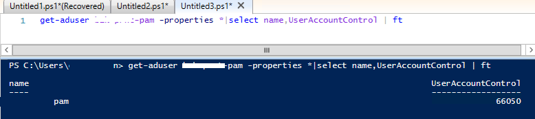 get-aduser UserAccountControl value