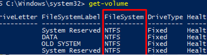 get-volume file system