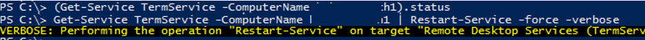 restart TermService powershell