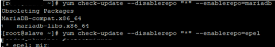 yum check-update with disablerepo and enablerepo