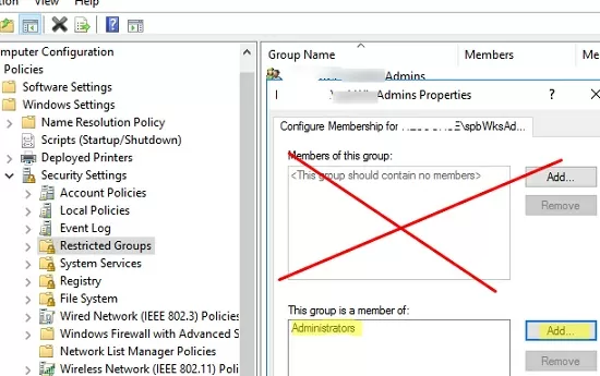 add an additional domain group to local admins with restricted groups gpo