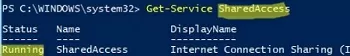 check sharedaccess service state in windows