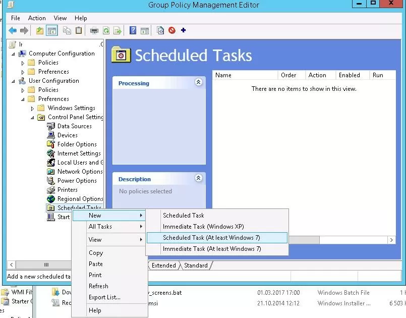 create GPO scheduled task 