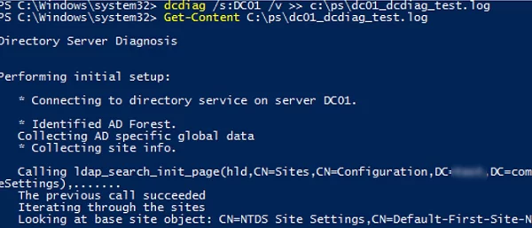 dcdiag log file