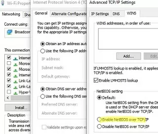 enable netbios on windows