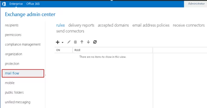 exchange admin center mail flow