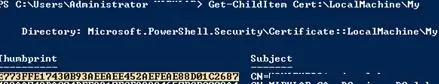 Get-Childitem CERT:\LocalMachine\My