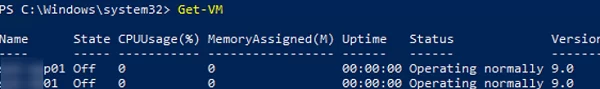 hyper-v list vm powershell