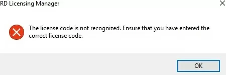 rds license code is not recognized