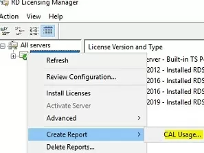 rds cals generate usage report