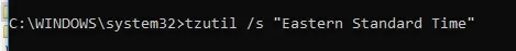 tzutil s set timezone cmd