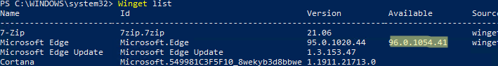 winget - updating packages, check available versions